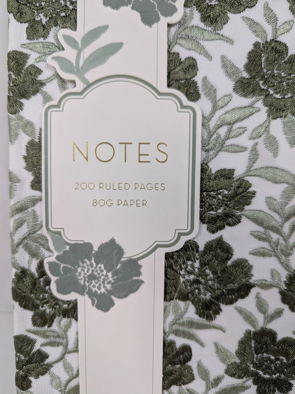 Studio Montrose Floral Hardcover Notebook Journal Green White 200 Ruled Pgs NWT